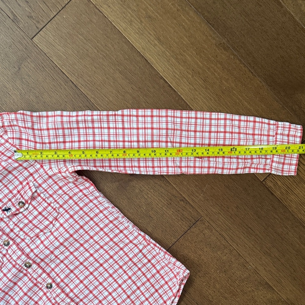 Abercrombie & Fitch Red and White Plaid Casual Button-Down Shirt - Picture 5 of 7